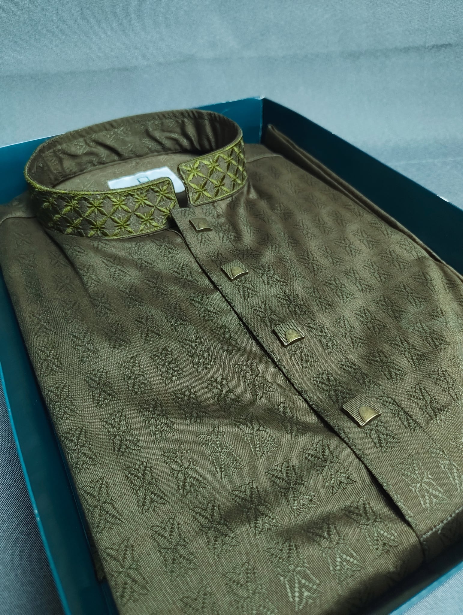 Elegant Premium Olive Panjabi