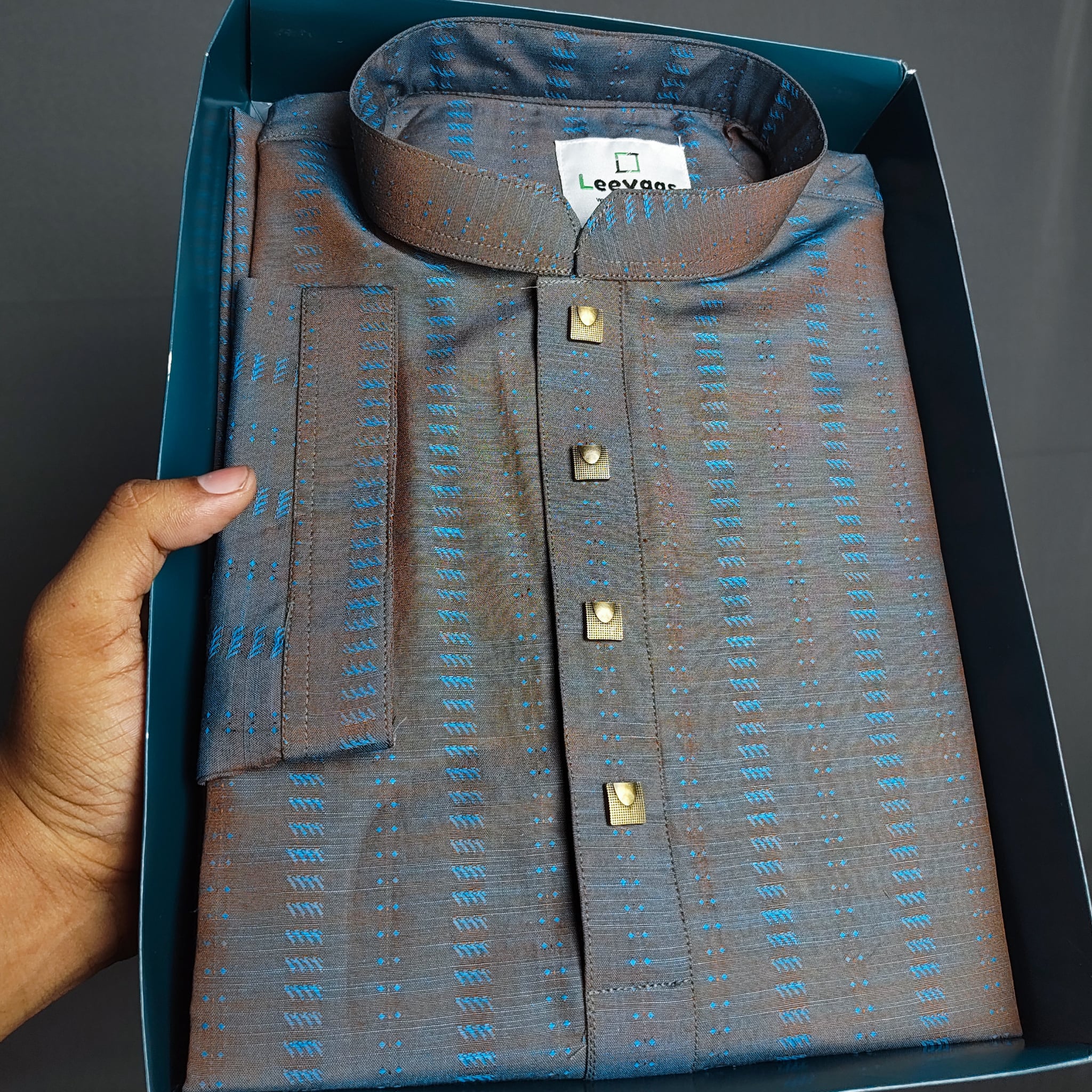 Premium Jacquard Panjabi Blue