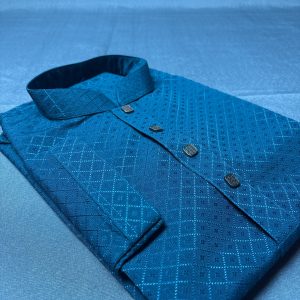 Blue Premium Indian Popcorn Fabrics Panjabi